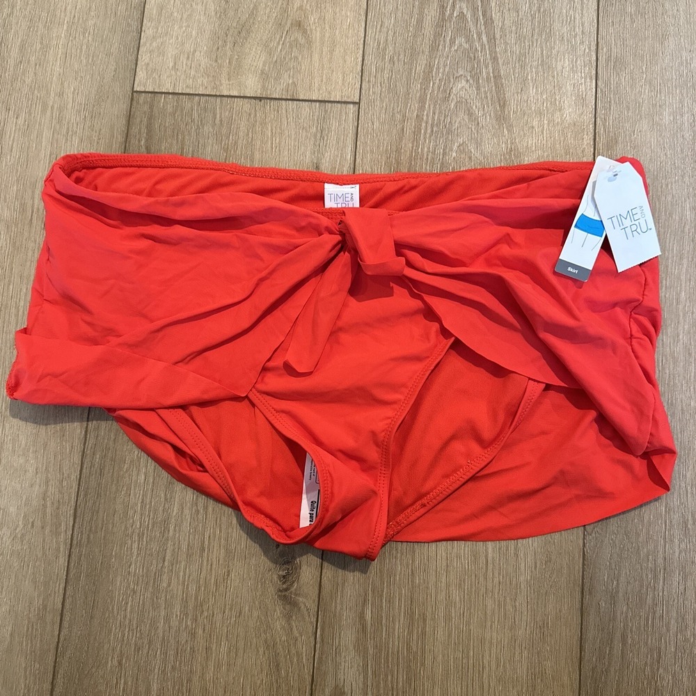 NEW Time and Tru‎ Women's Hipster Knotted Skirt  Swimsuit Bikini Bottom XL 16-18